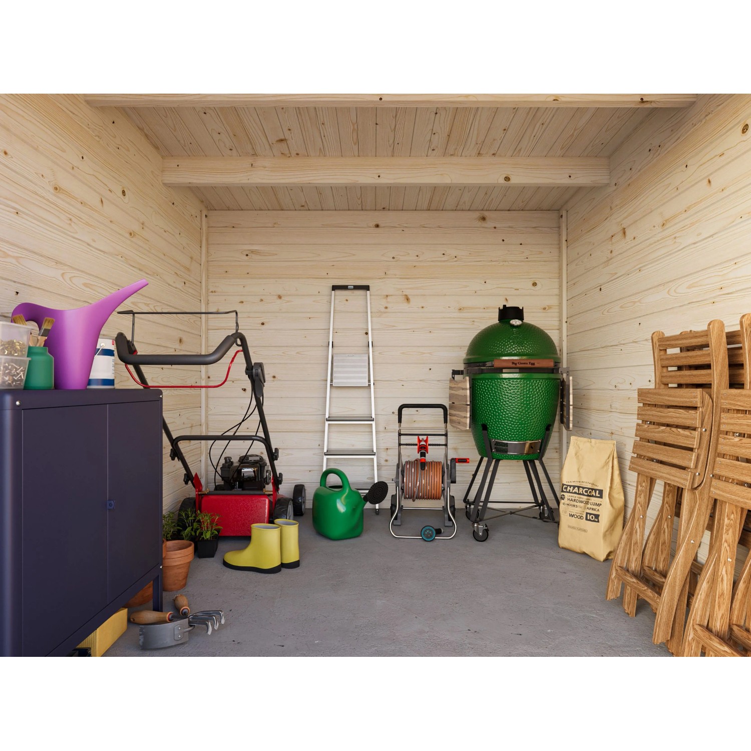 Palmako Gartenhaus Ella 240 x 300 cm Lackiert Dunkelgrau-Weiß FSC®_3