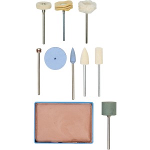 Proxxon Polier-Set, 10-teilig: Polierwerkzeuge und Polierpaste für Miniaturwerkzeuge.