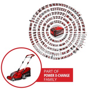 Einhell Akku-Rasenmäher Rasarro 36/42, Teil der Power X-Change Familie.
