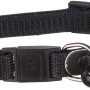 Schwarzes Trixie Katzenhalsband aus Nylon mit Adresslasche und Glöckchen.