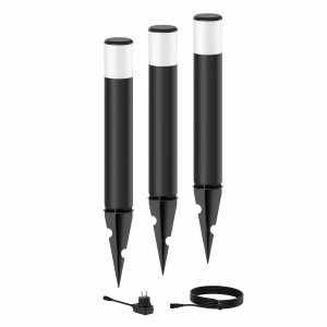 Philips Spiess Sockelleuchten 3er-Set für den Garten, inkl. Netzteil und Kabel.