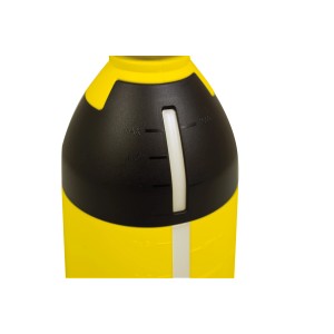 Detailaufnahme: Gelber Mesto Flip 360° Handzerstäuber mit Füllstandsanzeige.