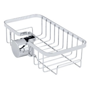 Wenko Duschstangencaddy Floresta Eckig 24 cm x 6,2 cm x 14 cm Silbrr Glänzend