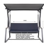 Marineblaues Kissen-Set für Hollywoodschaukel, 110x50x7cm, für 2-Sitzer Schaukel.