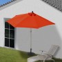 Halbrunder, orangefarbener Sonnenschirm Parla mit Bezug, 270 cm Spannweite.