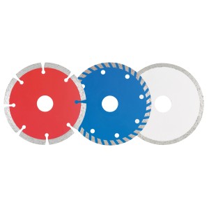 LUX Diamant-Trennscheiben Set, 3-teilig, für Winkelschleifer: Segment-, Fliesen- und Turboscheibe.