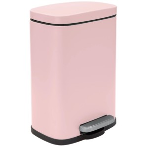 Spirella Akira Kosmetikeimer, 5 l, Rosa Matt, mit Fußpedal und Softclose.