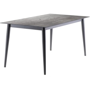 Rechteckiger Gartentisch Sieger, Eisengrau Beton Hell, 160x90 cm. Tisch mit Aluminiumgestell.