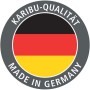 Karibu Qualitätssiegel: Made in Germany. Gartenhaus aus Holz.