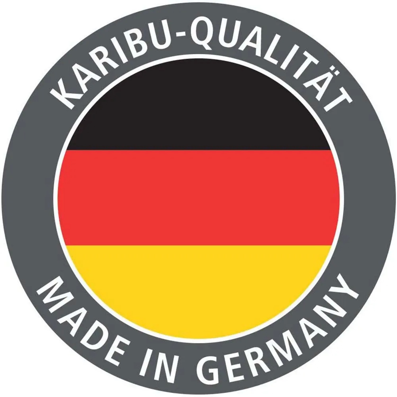 Karibu Qualitätssiegel: Made in Germany. Gartenhaus aus Holz.