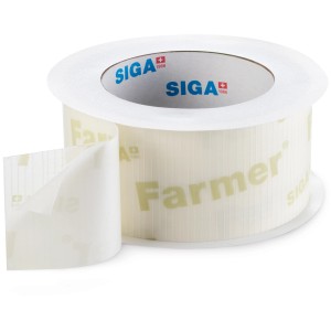 Rolle Siga Farmer Klebeband, 60mm x 15m, transparent, für Dämmstoffzubehör.