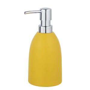 Gelber Schöner Wohnen Seifenspender Funo aus Keramik mit Chrom-Pumpe, 320ml.