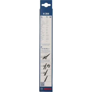 Bosch Heckscheibenwischer KSN H304 in blauer Verpackung mit Montageanleitung.