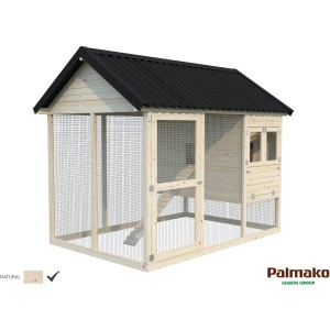 Palmako Hühnerstall Chick 6,7 m² aus Fichte mit Auslauf und Legenest.