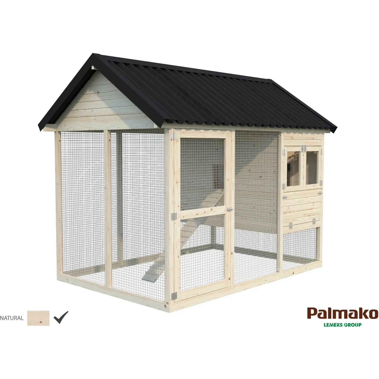 Palmako Hühnerstall Chick 6,7 m² aus Fichte mit Auslauf und Legenest.