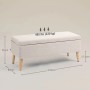 HOMCOM Sitzbank mit Stauraum, Leinenoptik, Beige, Skandinavisches Design, Gummiholzbeine. 110x39x45cm.