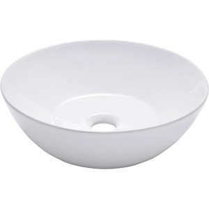 Schöner Wohnen Aufsatzwaschbecken Beco, 38 cm, rund, aus Keramik in Weiß.