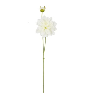 Dekorative, creme-farbene Kunstpflanze Dahlie von Mica Decorations, 64cm hoch.