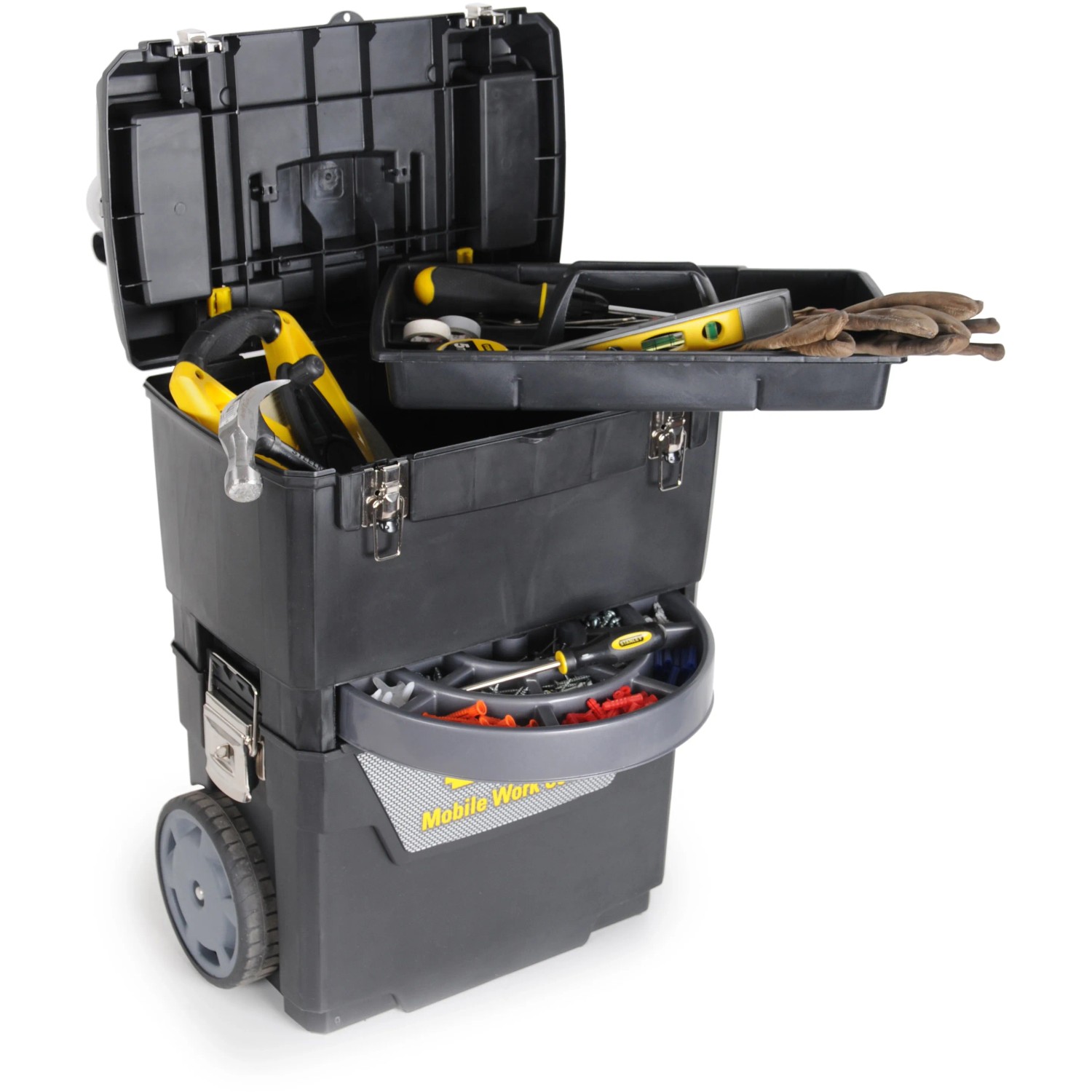 Stanley Werkstattwagen rollend 1-93-968 mit Werkzeug und Fächern.