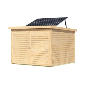 Karibu Fahrradgarage 4 m. Solarkit Naturbelassen 167 x 209 x 212 cm