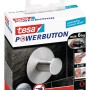 Tesa Powerbutton Klebehaken Classic, rund, aus Edelstahl, für bis zu 6 kg Last.