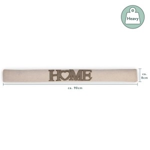 Beautissu Tuuli Zugluftstopper, 90cm, Natur mit HOME Schriftzug als Türstopper