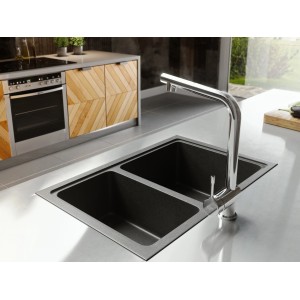 Ideal Standard Küchenarmatur Ceralook, Chrom, mit herausziehbarer Handbrause.