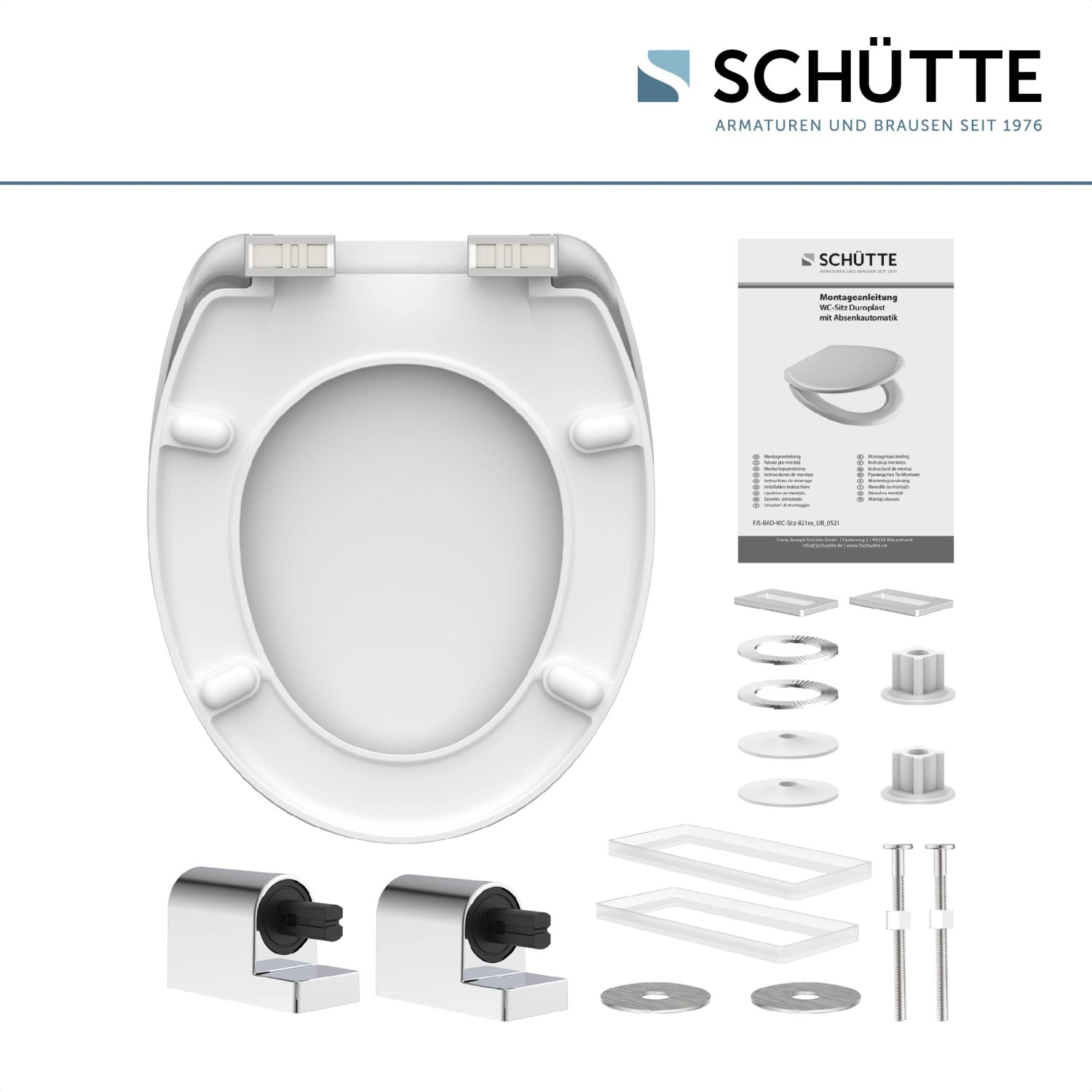 Schütte WC-Sitz Fallen Leaf Duroplast mit Absenkautomatik und Montagezubehör.
