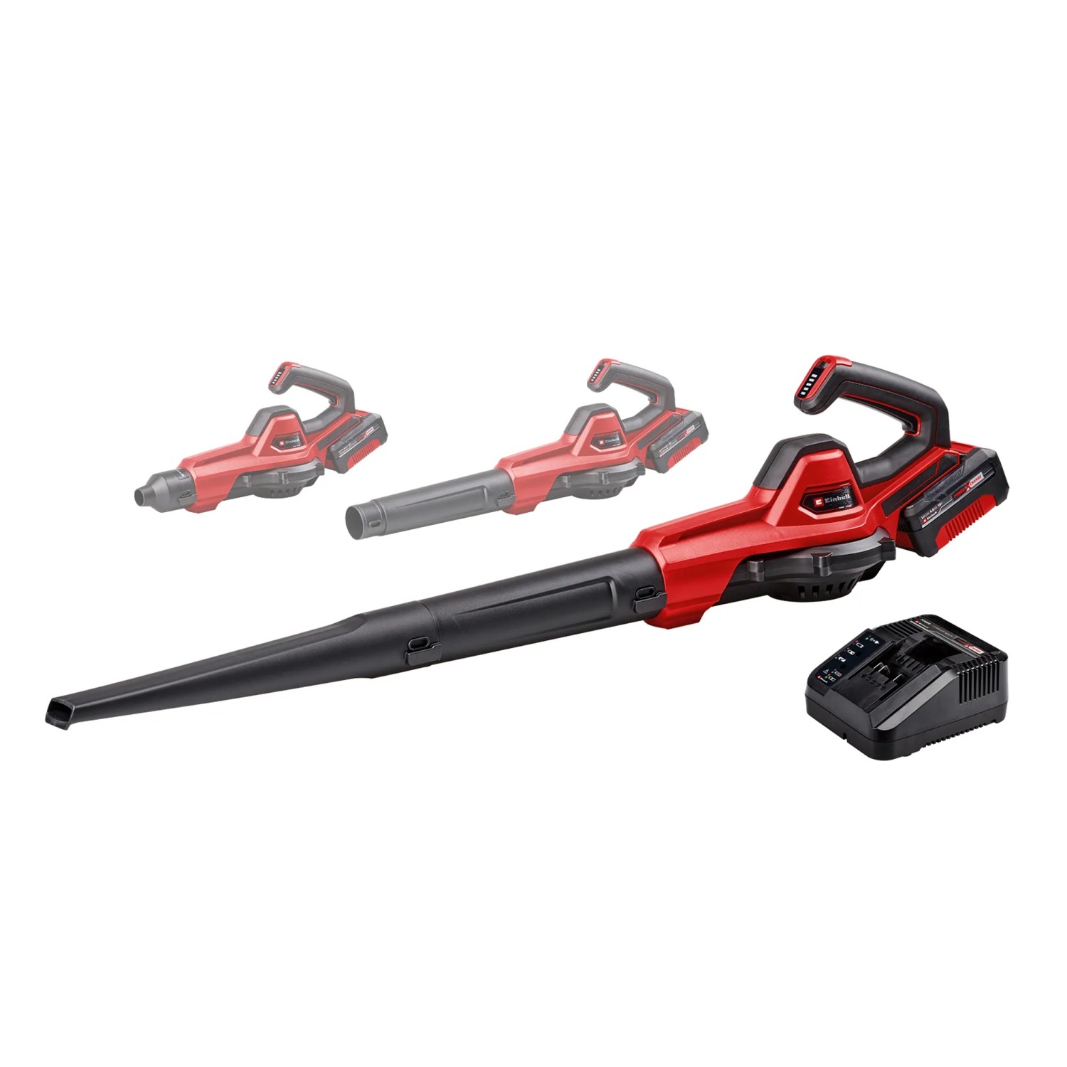 Einhell Akku-Laubbläser GE-UB 18/250 Li E mit Akku und Ladegerät, rot/schwarz.