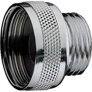 Hansgrohe Gewindenippel, chrom, für Duschzubehör. Detailaufnahme des glänzenden Nippels.