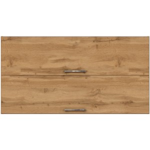 Held Möbel Klapphängeschrank Sorrento in Wotaneiche Optik, Küchen-Hängeschrank mit zwei Klappen und Metallgriffen.