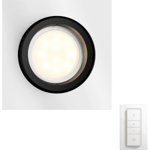 Philips Hue Milliskin LED Einbauspot mit Dimmschalter, rechteckig, silber.