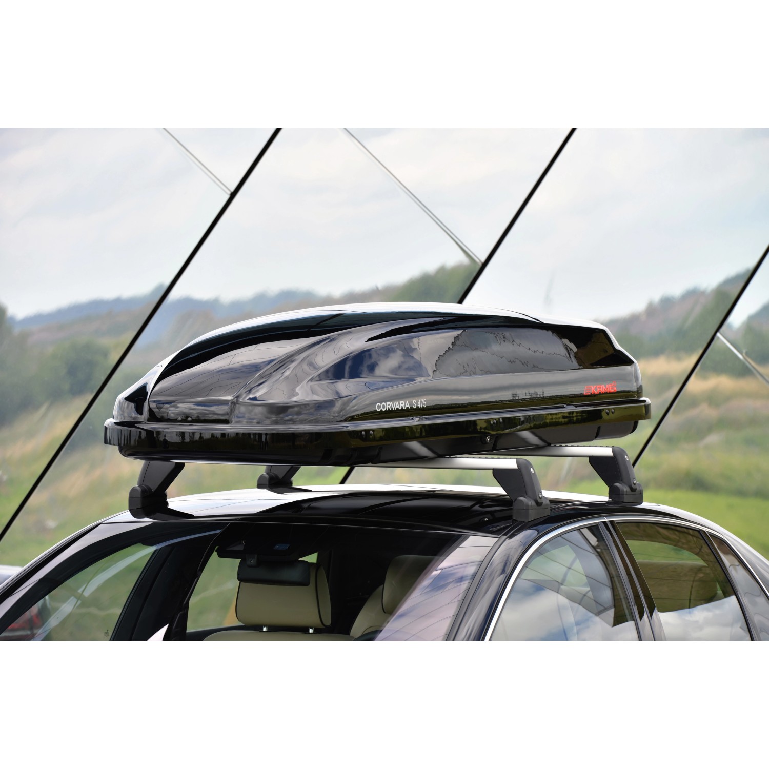 Kamei Auto-Dachbox Corvara S 475 l Schwarz hochglänzend kaufen bei OBI