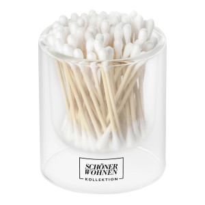Schöner Wohnen Wattestäbchen im Glasbehälter, Badaccessoire.