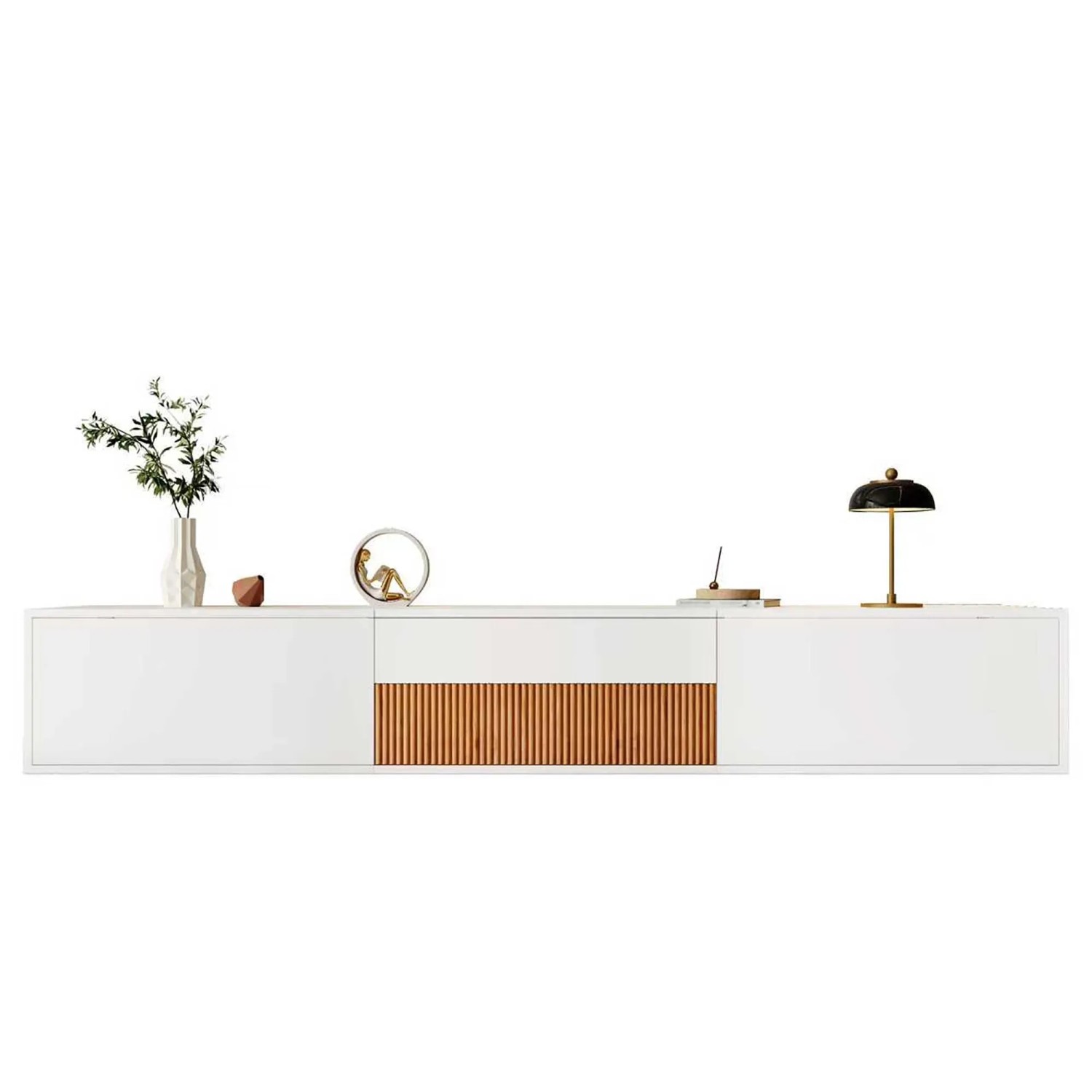 okwish TV Schrank mit Modernem Design Projektorhalter 180 x 34 x 30 cm Weiß_9