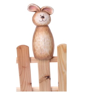 Deko-Zaunfigur Hase Terracotta 23 cm Creme-Beige-Braun