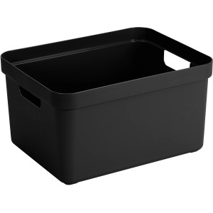 Schwarze Sunware Sigma Home Aufbewahrungsbox (32 l) mit Griffen.