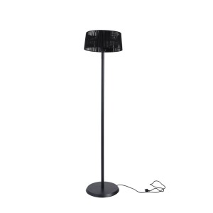 Schwarzer, schlanker Terrassenheizer Zen freistehend. 1500W Heizgerät mit Halogen-Elementen für Terrasse.