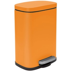 Spirella Akira Kosmetikeimer, 5 l, orange, mit Fußpedal und Softclose.