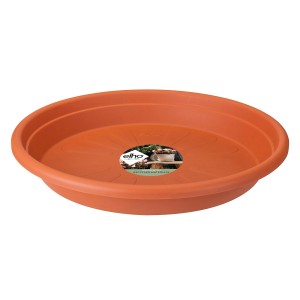 Elho Universal Untersetzer, Ø 30 cm, Terrakotta, für Blumentöpfe, fängt Wasser auf.
