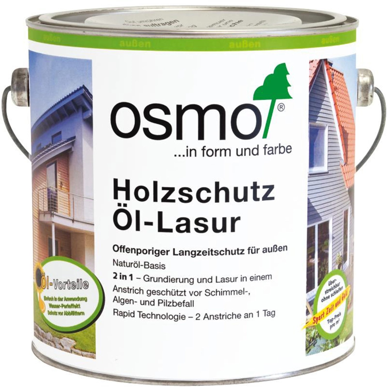 Dose Osmo Holzschutz Öl-Lasur Palisander 2,5L für Holz im Außenbereich.