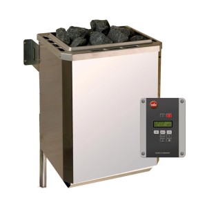 Weka Ofenset 2 mit 4,5 kW Ofen, Steuerung und Saunasteinen für finnische Sauna.