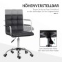 Schwarzer HOMCOM Bürostuhl aus Kunstleder, höhenverstellbar, mit Chromgestell und Rollen.