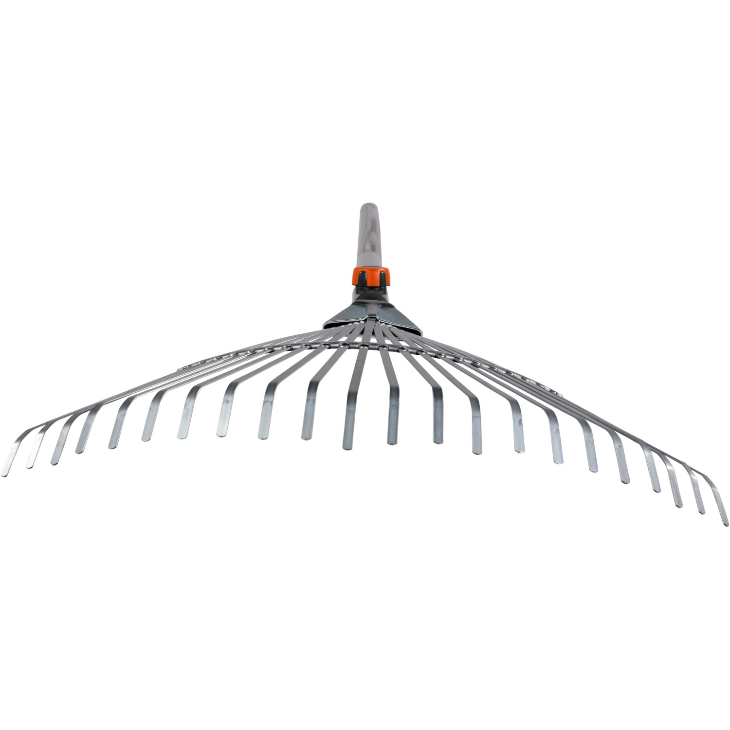 Gardena Combisystem-Fächerbesen aus Metall, ideal zum Zusammenfegen von Laub und Gartenabfällen.