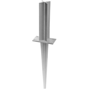 Pfostenanker für Aluminiumpfosten mit Kunststoffkappe