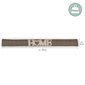 Beautissu Tuuli Zugluftstopper, 90cm, braun mit HOME Schriftzug, Türstopper
