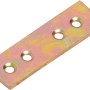 Gelb verzinkter Flachverbinder, 50x15 mm, mit vier Löchern zur Befestigung.