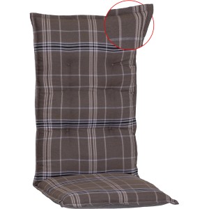 Beo Sitzauflage Hochlehner Brilon Karo Braun kariert für Gartenstuhl.