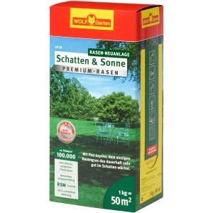 Wolf-Garten Premium-Rasen LP 50 Schatten und Sonne, 1 kg für 50 m² Rasenfläche.