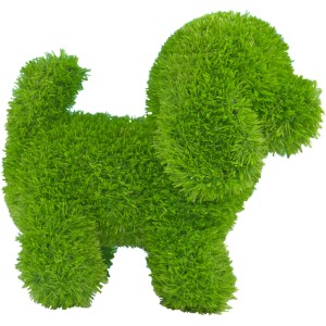 Grüne AniPlants Gartenfigur Hund, stehend, 35 cm. Dekorative Gartendeko in Hundeform.